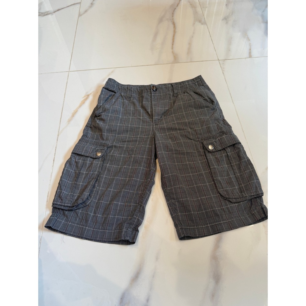 Epic Threads Mens Grey Plaid Cargo Shorts Size 14 Multi Pocket Casual WPL8046‎
